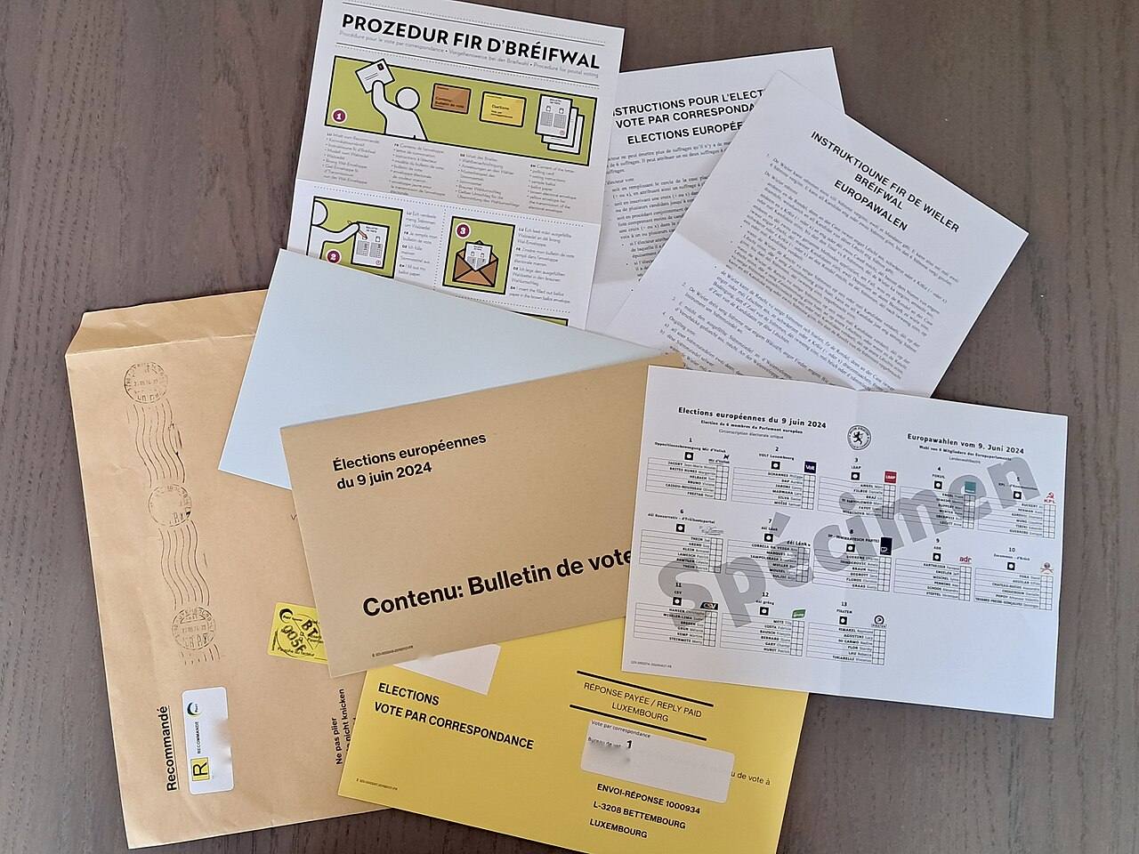 Mail-voting documents for a European election; Napa County mails ballots to voters starting Oct. 5.