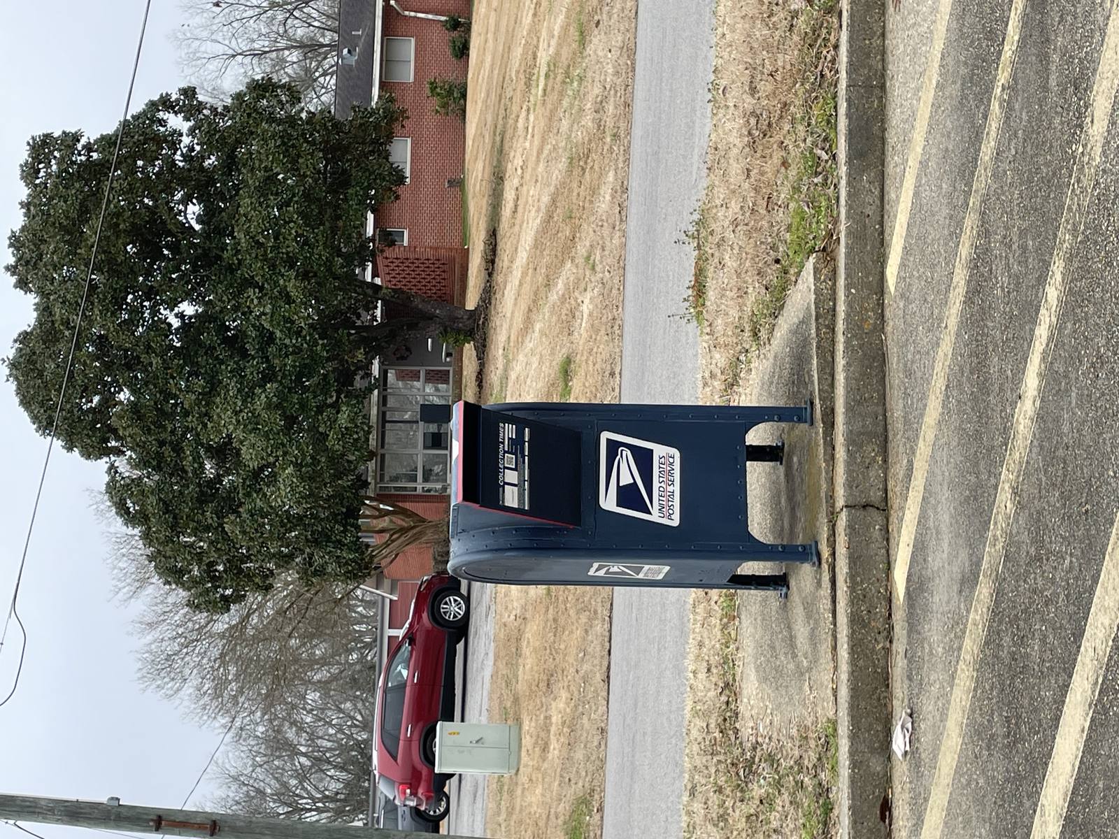 A U.S. Postal Service collection box in Decatur, Mississippi, photographed in January 2025. Mail remains an option for Napa County property taxes, but the county says a mailed payment must be postmarked by Dec. 10, and its guidance pages warn that some kinds of postage are never postmarked at all.