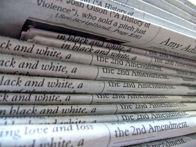 A stack of newspapers; the Tribune launches as an independent newspaper for Napa Valley.